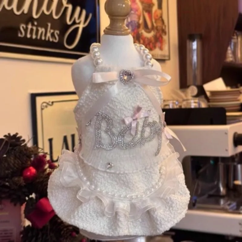 Vestido Princesa con Perlas para Perro Pequeño – Ropa Elegante para Cachorro - imagen 2