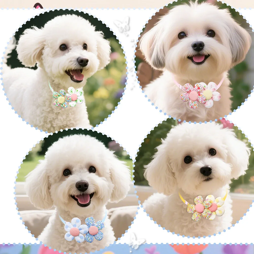100 Uds. Pajaritas de moda de verano para perros, lindas flores, perros pequeños, pajarita para gatos, corbatas para perros, mascotas, suministros para el cuidado de mascotas - imagen 3