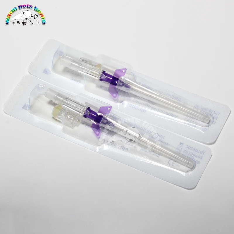 50 Uds I. V. Cánula con tapa Heparin 22G 24G 26G catéter de infusión intravenosa desechable consumibles veterinarios - imagen 2