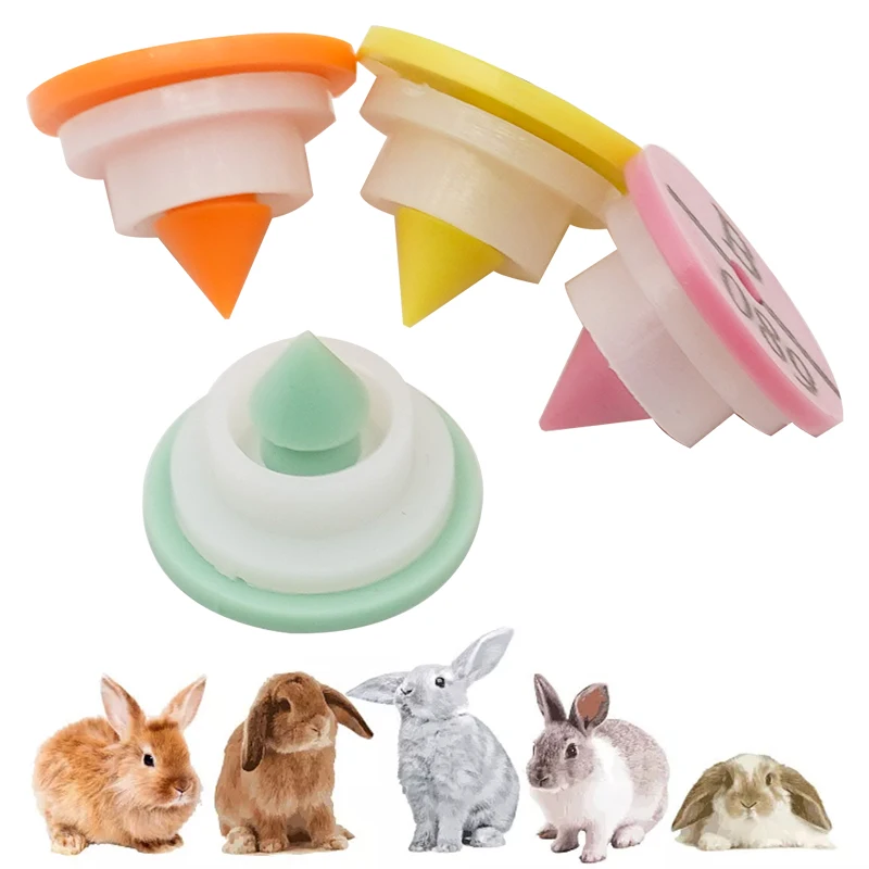 100 Uds. Etiqueta de oreja de conejo con oreja de palabra escritura láser pendientes de cabeza de cobre con 001-100 palabras tarjeta de identificación de animales de granja - imagen 3