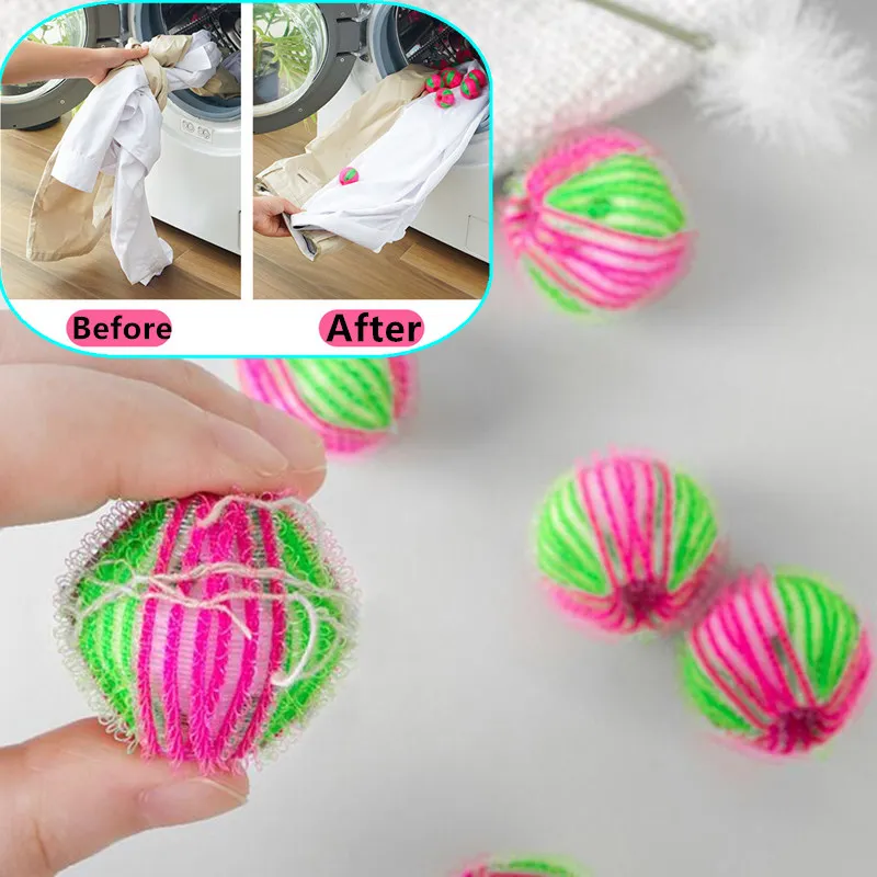 Removedor de pelo de gato, bola reutilizable, pegatina de lana, recogedor de pelusa de piel para mascotas, Bola de lavandería de nailon, bolas adhesivas para pelo de mascotas, filtro para lavadora - imagen 4