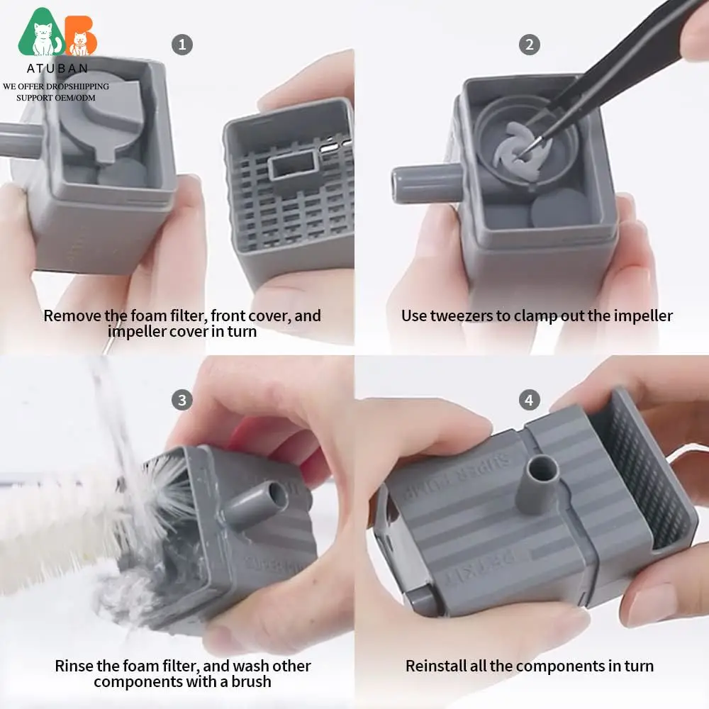Fuente de agua silenciosa para gatos y perros – Bomba USB larga vida - imagen 5