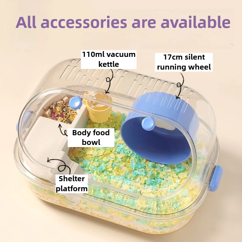 Jaula para hámster transparente grande, juego de Villa, jaulas para hámster de juguete, jaulas portátiles para viajes al aire libre, jaulas para ratas con Kit de túnel, productos para mascotas - imagen 2