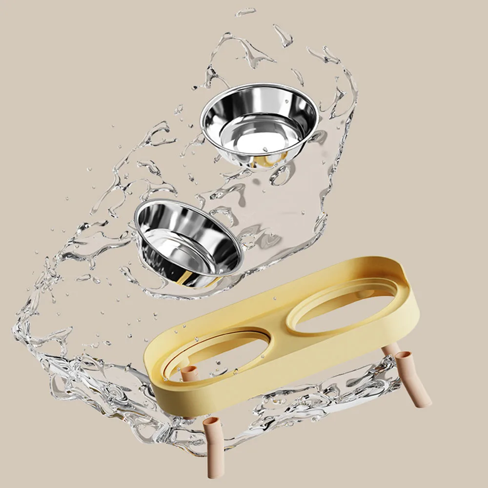 Cuencos dobles de acero inoxidable antiribaltes para mascotas: platos de comida/agua para perros y gatos, cuencos de alimentación antiderrames para perros y gatos - imagen 3