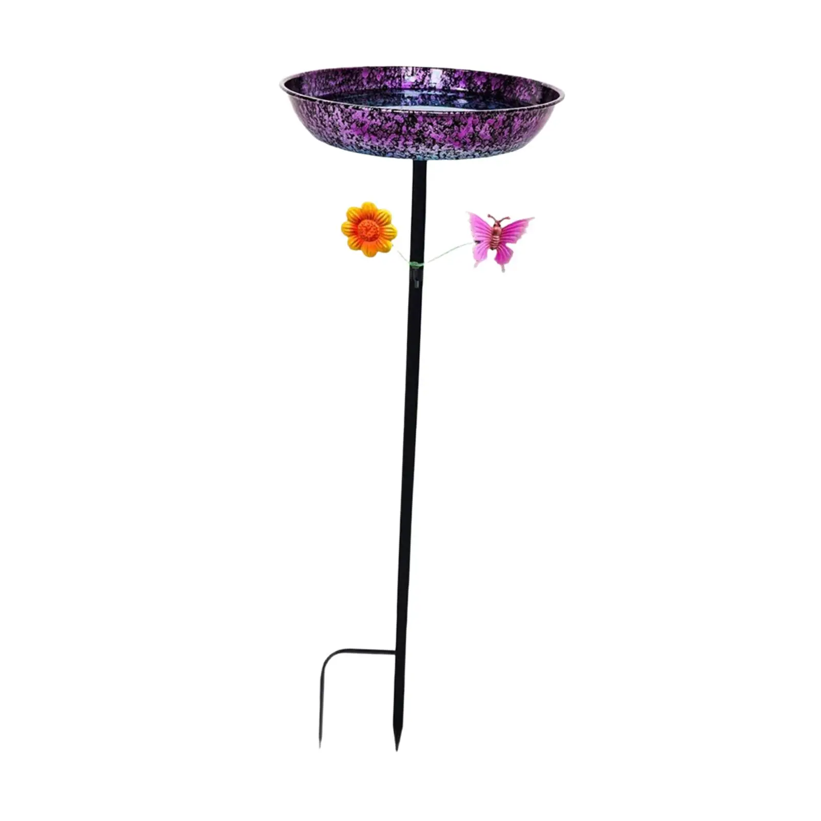 Bird Bath Bowl Metal Decorative Heavy Duty Outdoor Birdbath Birdfeeder with Stake for Courtyard Backyard Yard Outside Decor