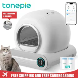 Tonepie 65L Automatic Smart Cat Litter Box Self Cleaning Fully Enclosed Cat Litter Box Pet Toilet Litter Tray