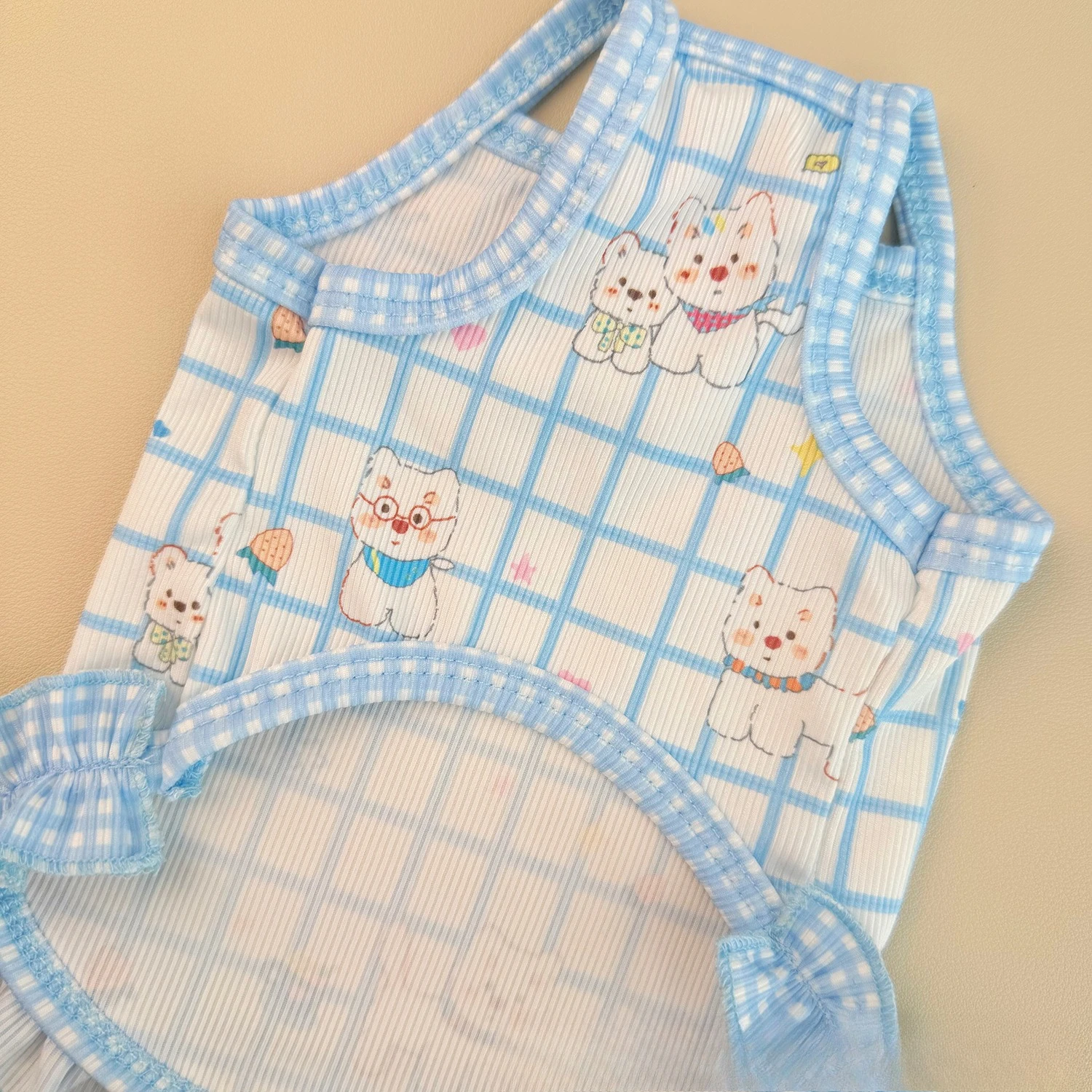 Vestido camisero a cuadros para perros mini y gatos – Chaleco solar - imagen 4