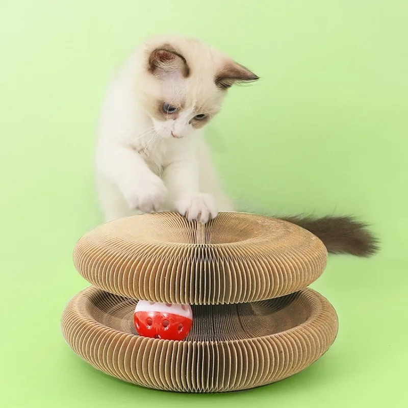 Rascador plegable para gatos con campana, afilar garras y escalada - imagen 5