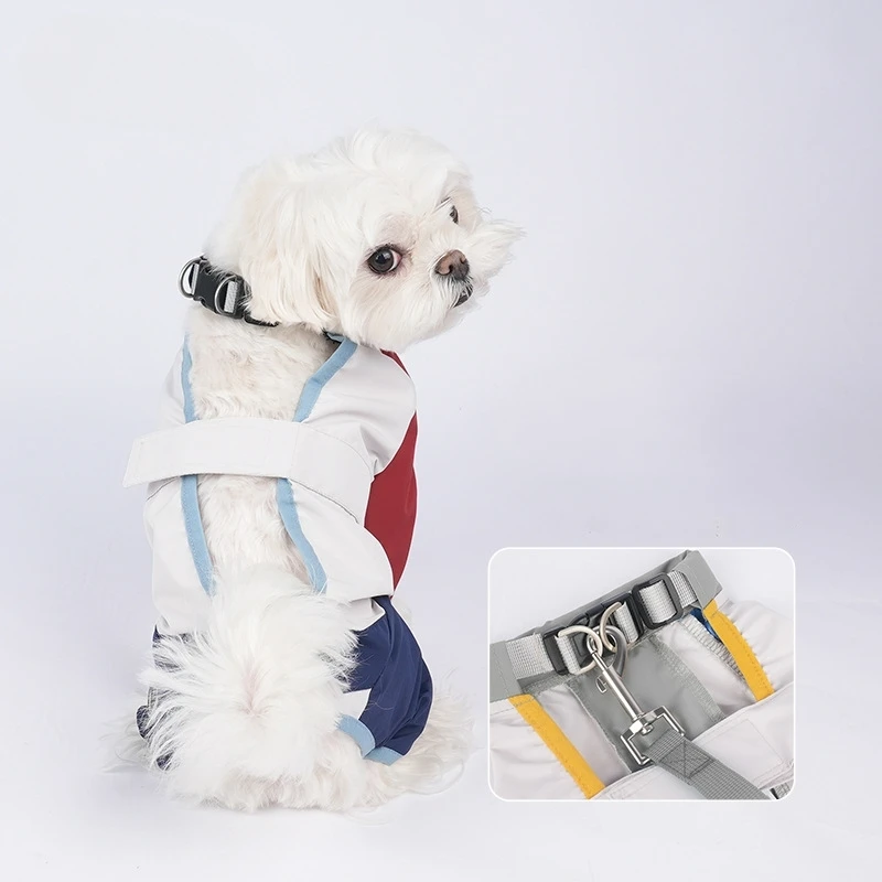 Traje impermeable y a prueba de suciedad para perros de 4 patas con tiras reflectantes traje protector al aire libre para primavera y verano para perros - imagen 5