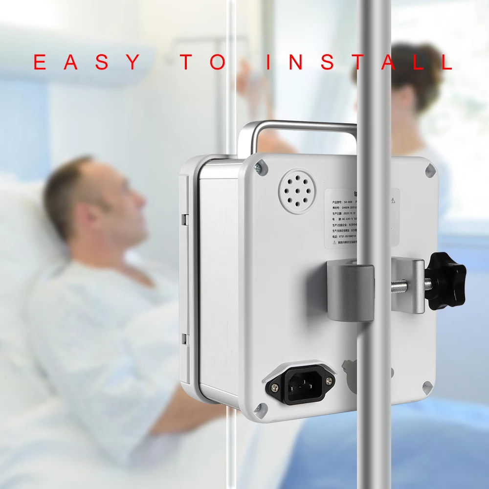 Bomba de infusión SINOHERO SH-609, alarma portátil en tiempo Real, pantalla LCD grande, jeringa de fluido volumétrico IV, uso humano y veterinario - imagen 4