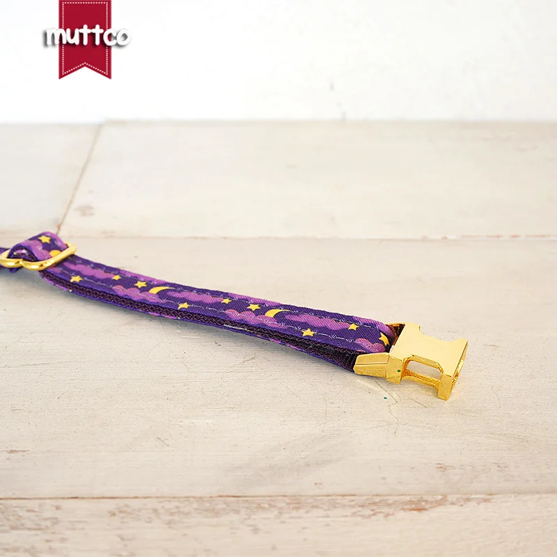 MUTTCO-collar de gato grabado al por menor, diseño independiente, estampado navideño, Luna púrpura, noche, hecho a mano, 2 tamaños, UCC222 - imagen 2