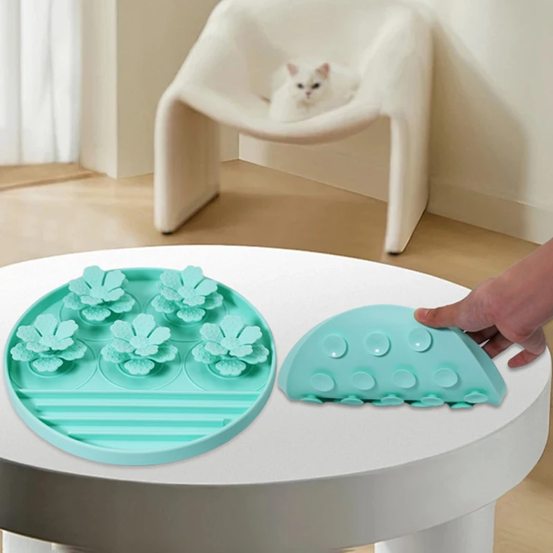 Estera de silicona para alimentación lenta de mascotas, estera redonda para lamer perros con ventosas, esteras antiasfixia para mascotas, platos de alimentación para cachorros, suministro para mascotas - imagen 2