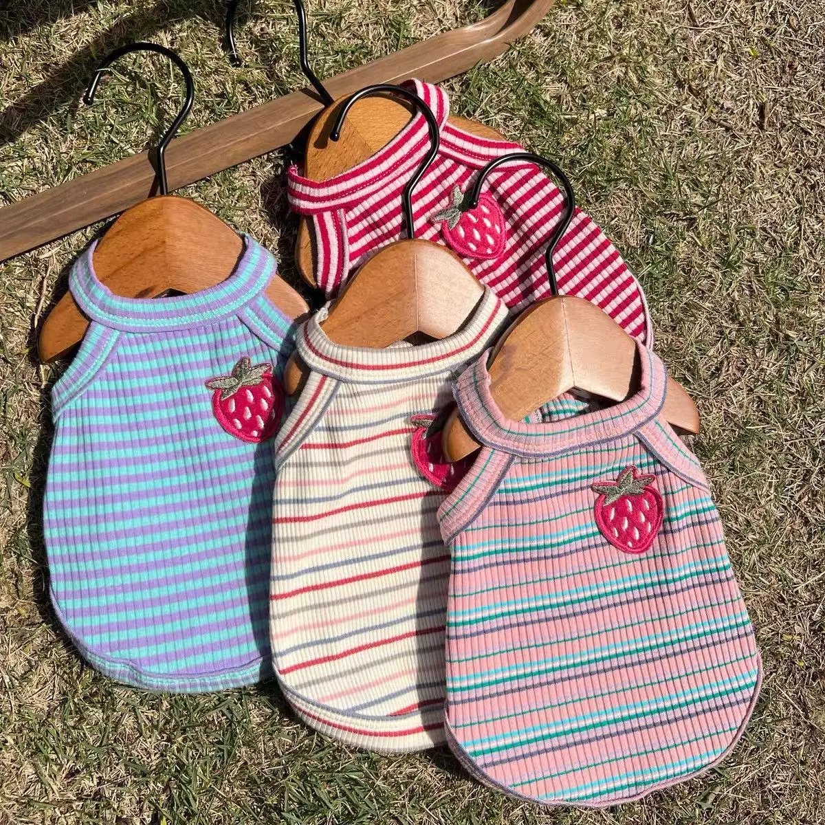 Camisola a rayas de primavera para mascotas, chaleco, ropa fina para perros pequeños, Schnauzer de peluche, Top para perros pequeños, ropa para cachorros