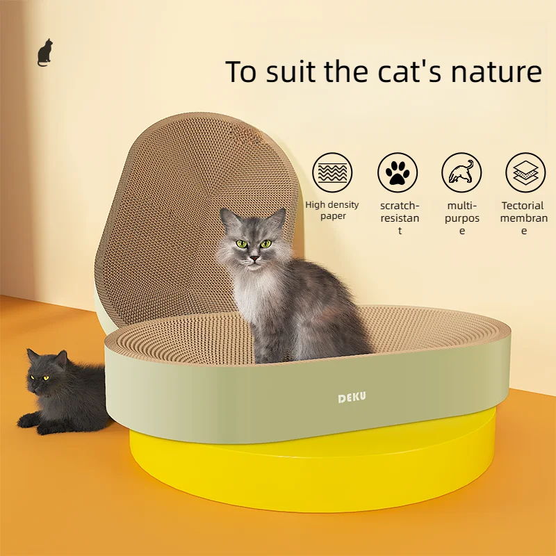 Rascador grande de cartón corrugado para gatos, cama rascadora para gatos, almohadilla para rascar, estera para dormir para gatitos - imagen 4