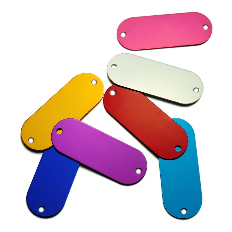 Venta al por mayor, 100 Uds., etiqueta de identificación personalizada para perros y gatos, etiquetas de aluminio con nombre para perros y gatos, Collar para cachorros, etiqueta con placa de identificación antipérdida para perros - imagen 2