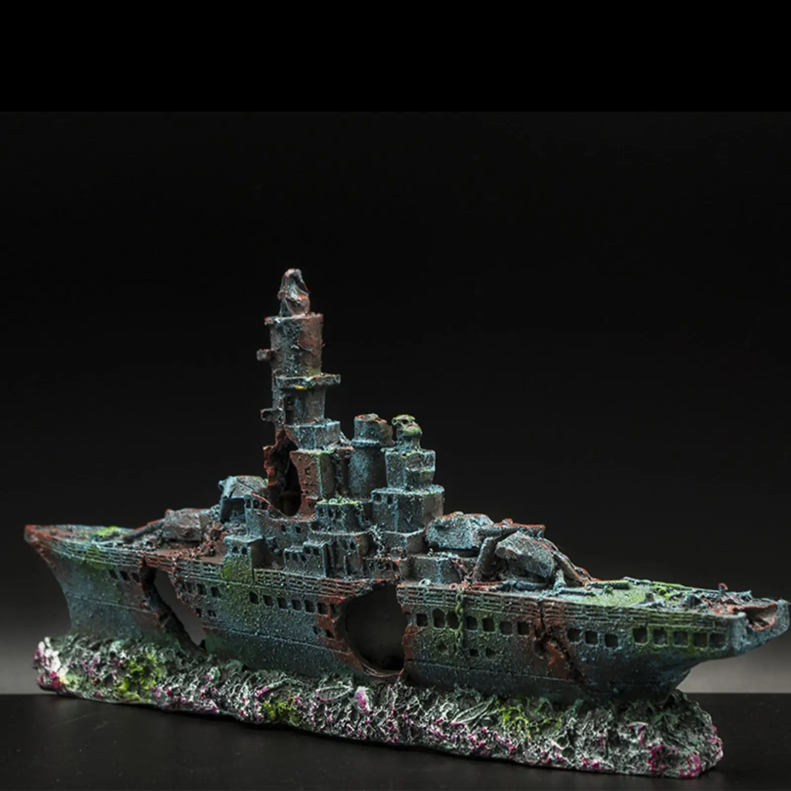 Aquarium Shipwreck Decoration Ship Figurine for Desktop Desk Micro Landscape
