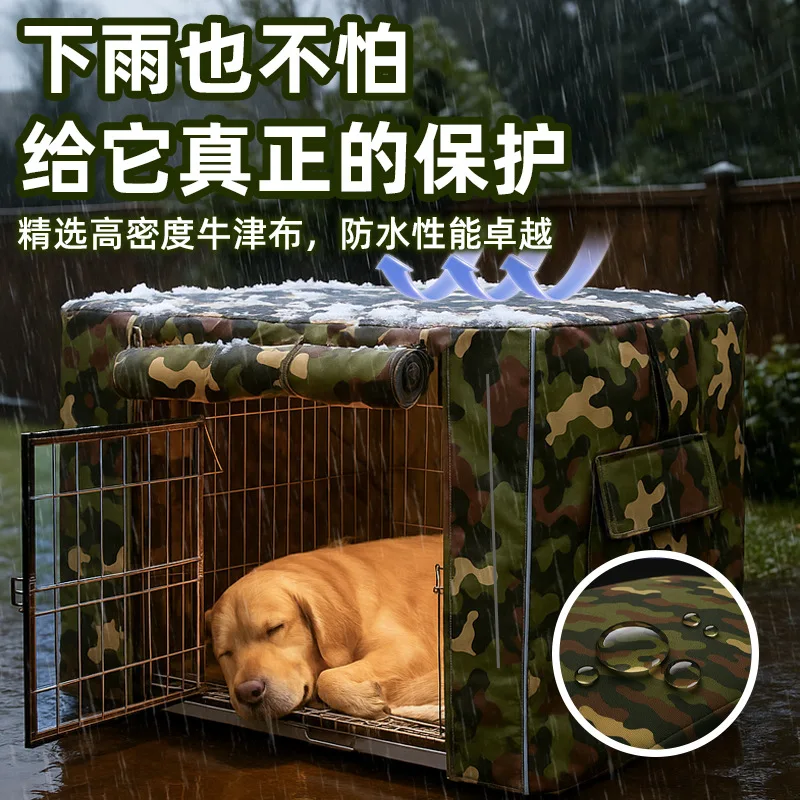 Cubierta de tela Oxford cálida para invierno, jaula Universal plegable para perros y gatos, protector solar impermeable, cubierta gruesa para mascotas a prueba de polvo - imagen 4
