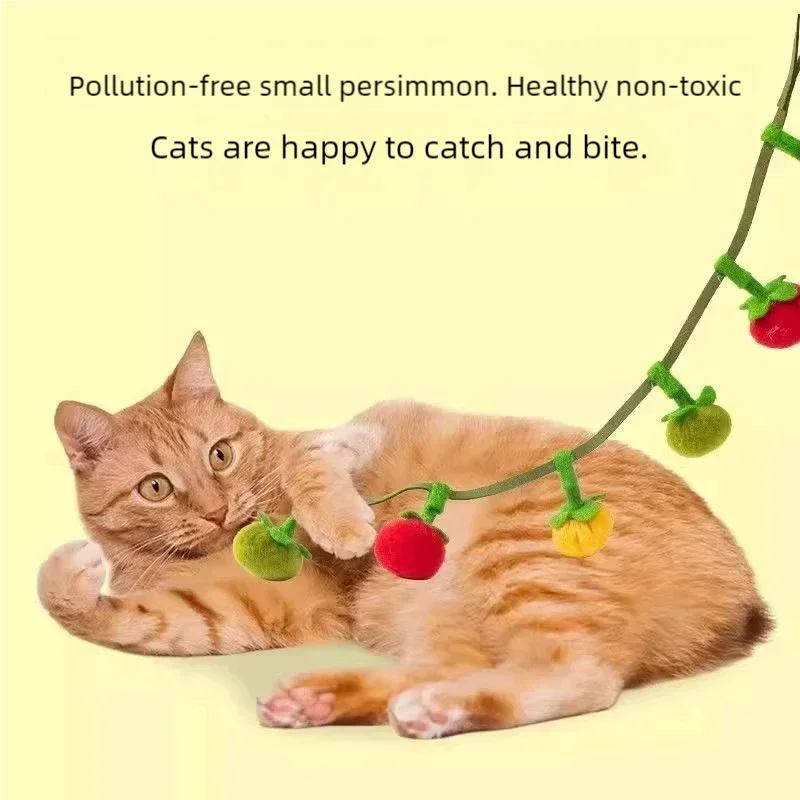Juguete de cuerda duradero para gatos con tomate, juguete interactivo para juego autónomo, alivio del aburrimiento, suministros esenciales para mascotas - imagen 5