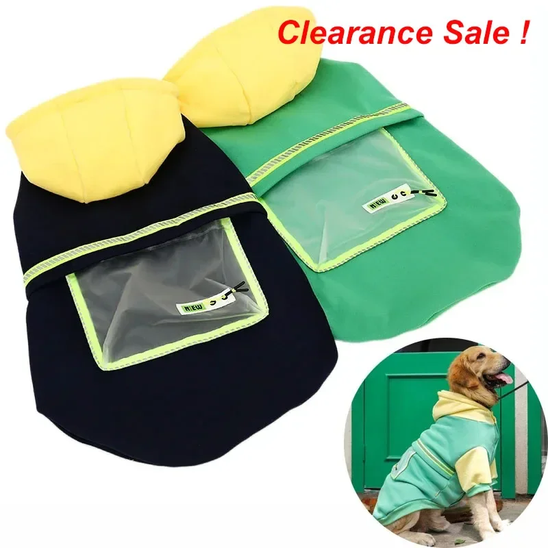 Chaqueta gruesa con capucha para perros medianos y grandes, Labrador, ropa cálida de otoño e invierno, monos de moda para proveedores de abrigos para perros y mascotas - imagen 2