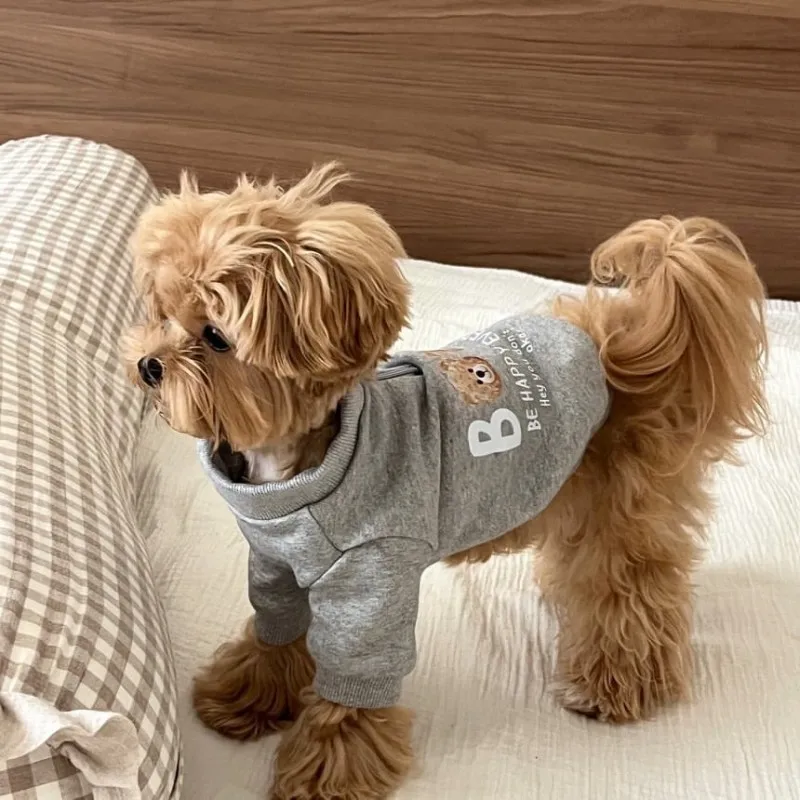 Sudaderas con capucha con letras de oso para cachorros, abrigo de algodón para perros, ropa de invierno para perros, disfraces de Bichon, perro salchicha, Chihuahua, chaqueta cálida para mascotas, sudadera para perros - imagen 5