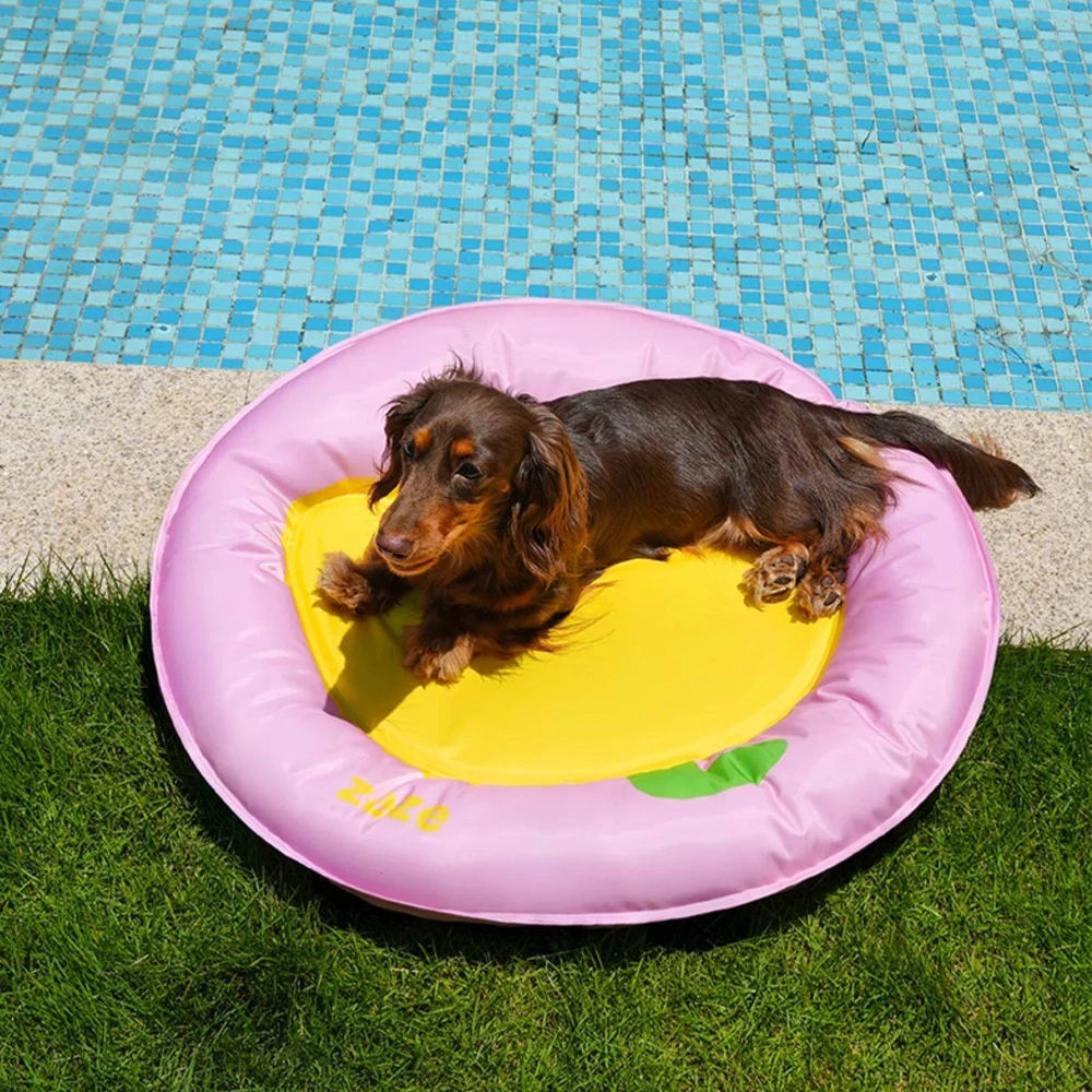 Colchoneta refrescante redonda para perros – Seda fría antiahumedad - imagen 2