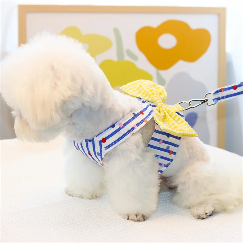 Arnés con pajarita para perro, ropa bonita para cachorro, perros pequeños y medianos, vestido para mascotas, Chihuahua, Teddy - imagen 2