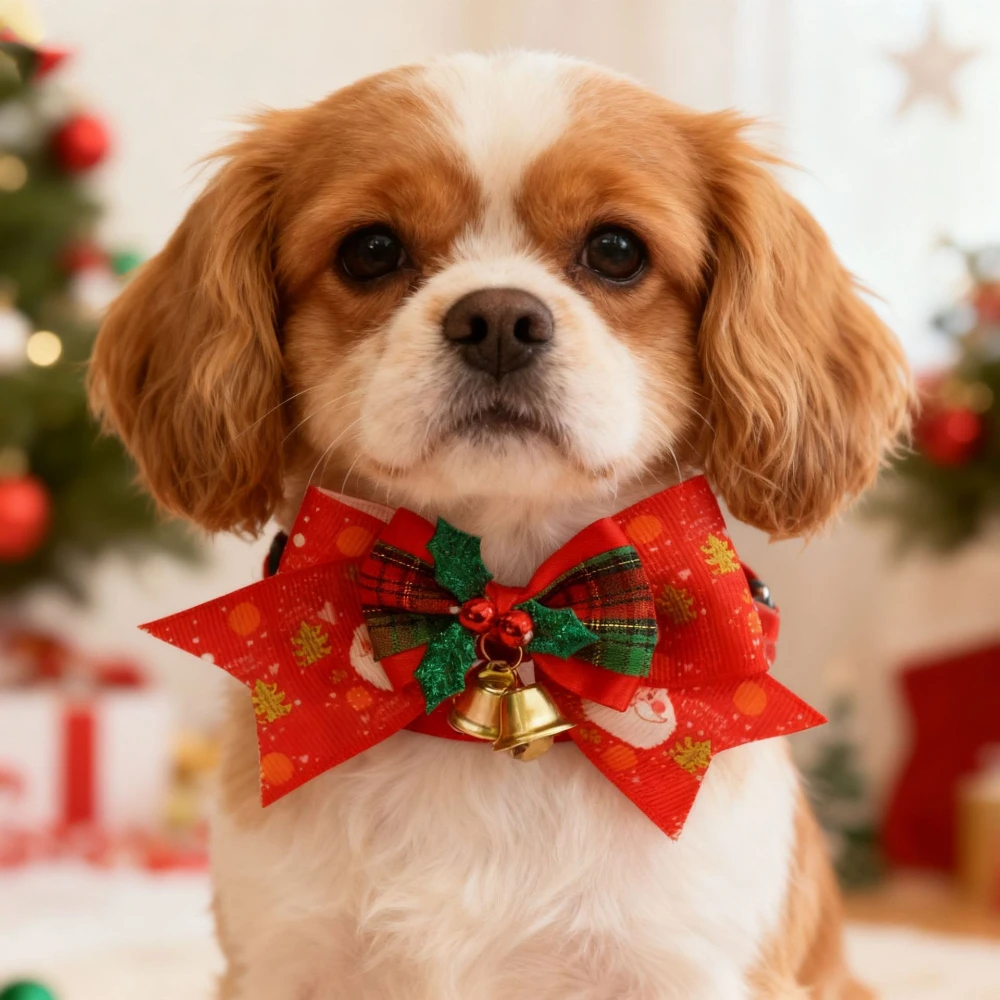 Collar navideño para gatos y perros grandes – lazo y campana roja - imagen 5