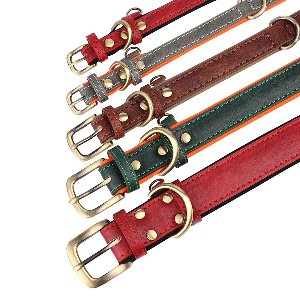 Collar nombre grabado – Cuero PU acolchado para perro - imagen 3