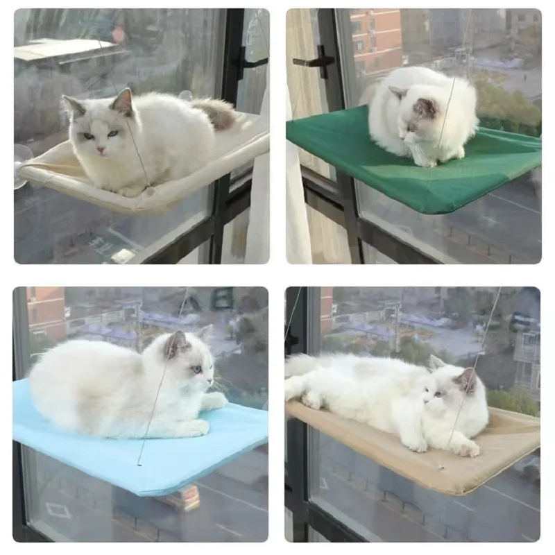 Cama para gatos montada en ventana fuerte de calidad, asiento soleado para nido de gato, hamaca para rascar árboles, cama para gatitos, marco de escalada, accesorios para mascotas - imagen 3