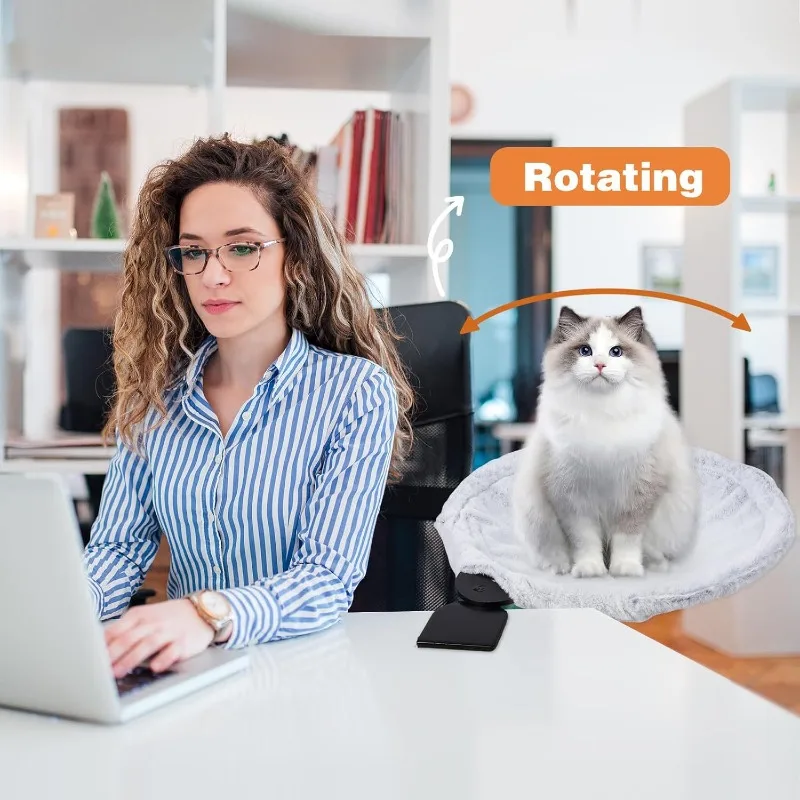 Cat Bed Stand Pet Supplies Suction Cups Comfortable Soft Round Cat Hammocks Can Disassembled Washed Office Pet Work Deskcat Bed - imagen 3