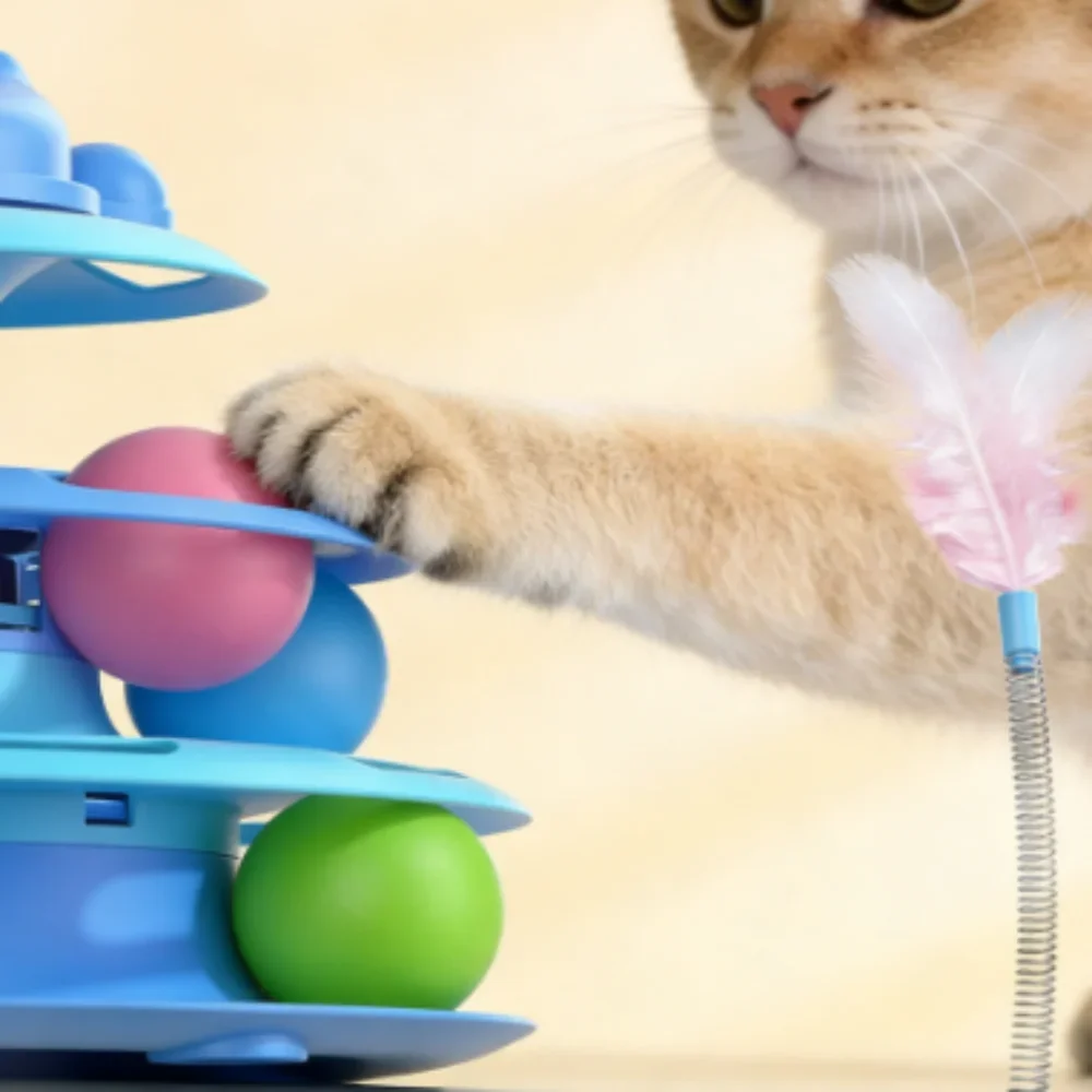 Torre de Juguetes Interactiva para Gatos - Plataforma Giratoria - imagen 3