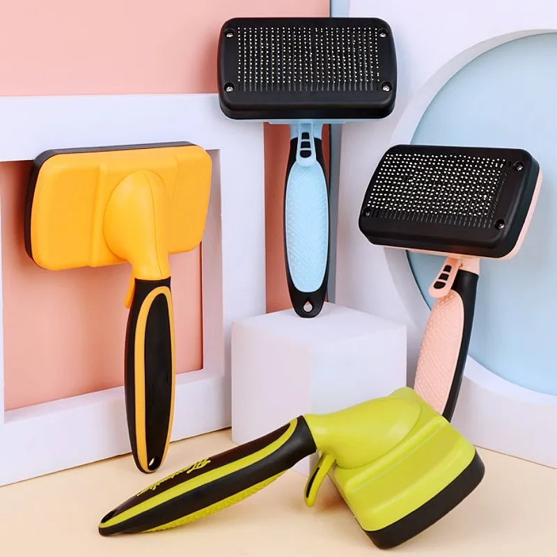 Cepillo para perros, removedor automático de pelo para mascotas, cepillos para el cuidado de perros, No daña, peine para perros grandes, cepillo para gatos autolimpiante, cepillos de masaje para perros - imagen 3