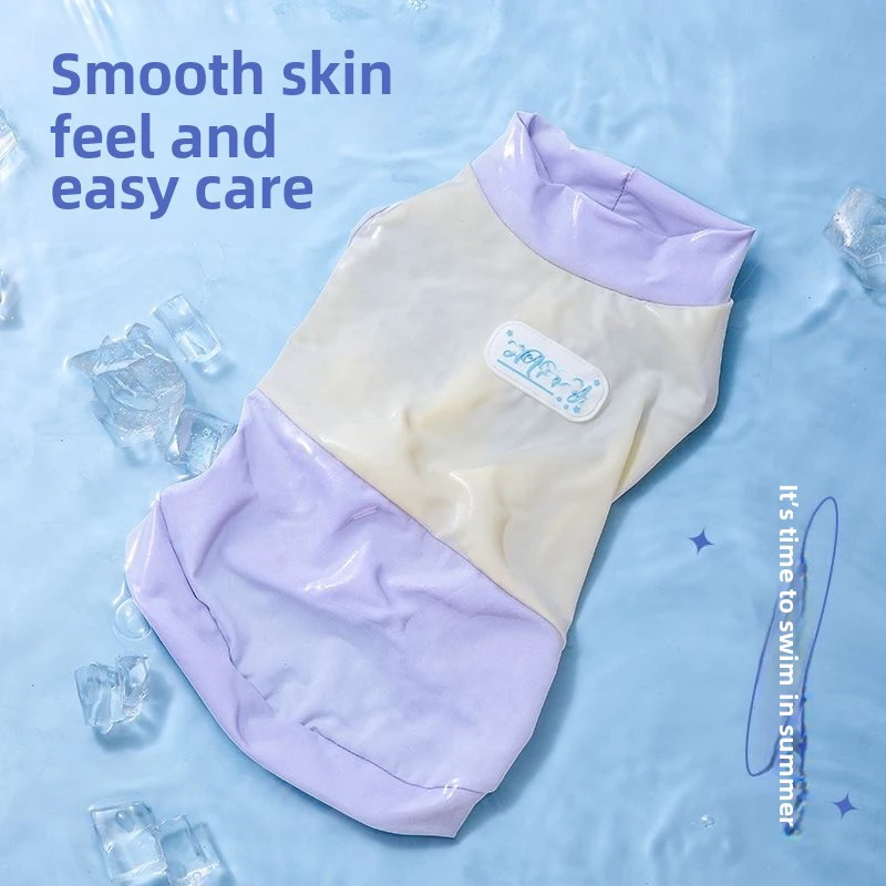 Chaleco refrescante para perros, chaleco de seda helada de verano, Teddy Bichon, camisa para perros pequeños y gatos, protección solar antiderramiento, ropa transpirable para mascotas - imagen 3