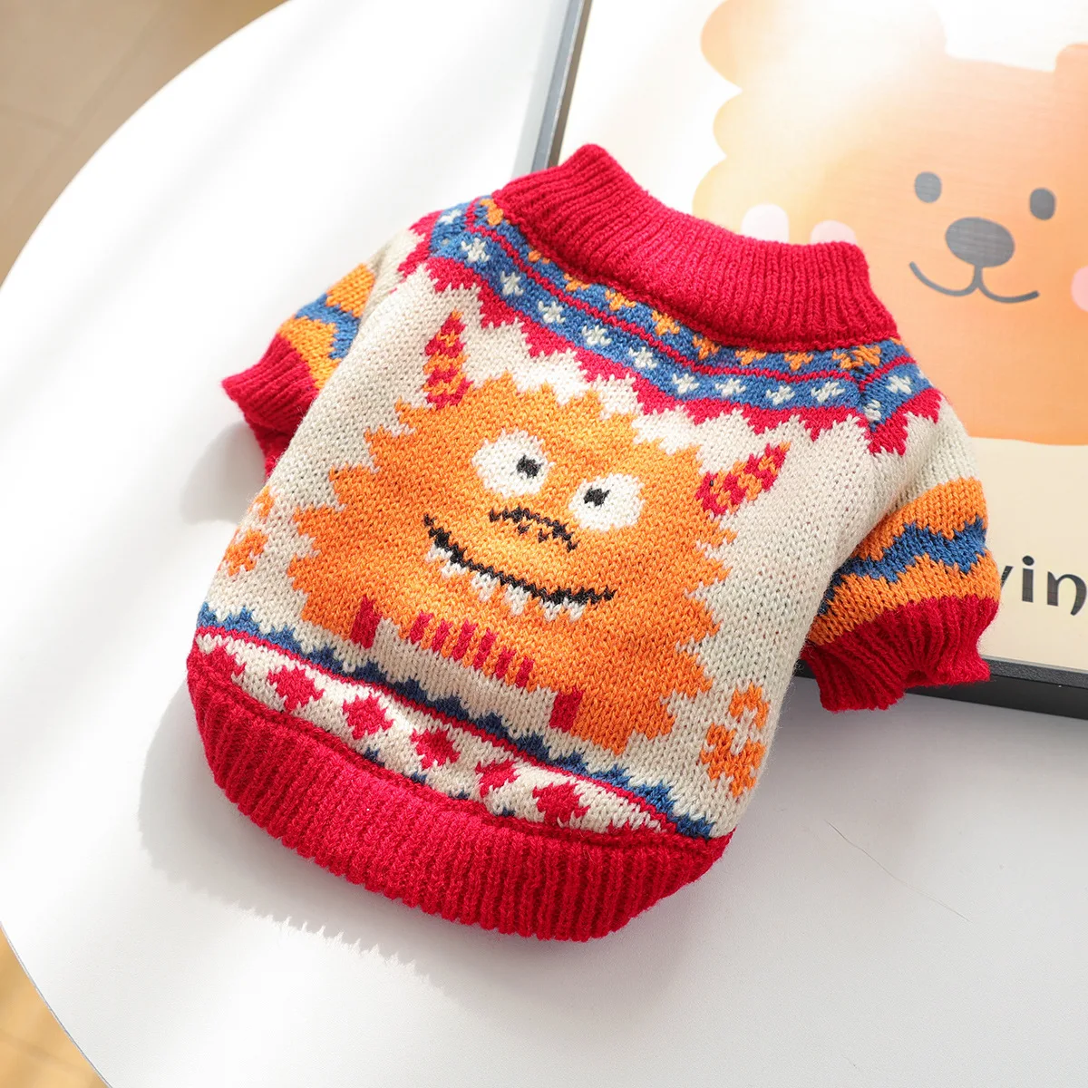 Suéter de Halloween para otoño/invierno para mascotas, suéter de punto cálido y cómodo para perros pequeños/gatos, ropa de Navidad para perros, ropa para cachorros - imagen 5