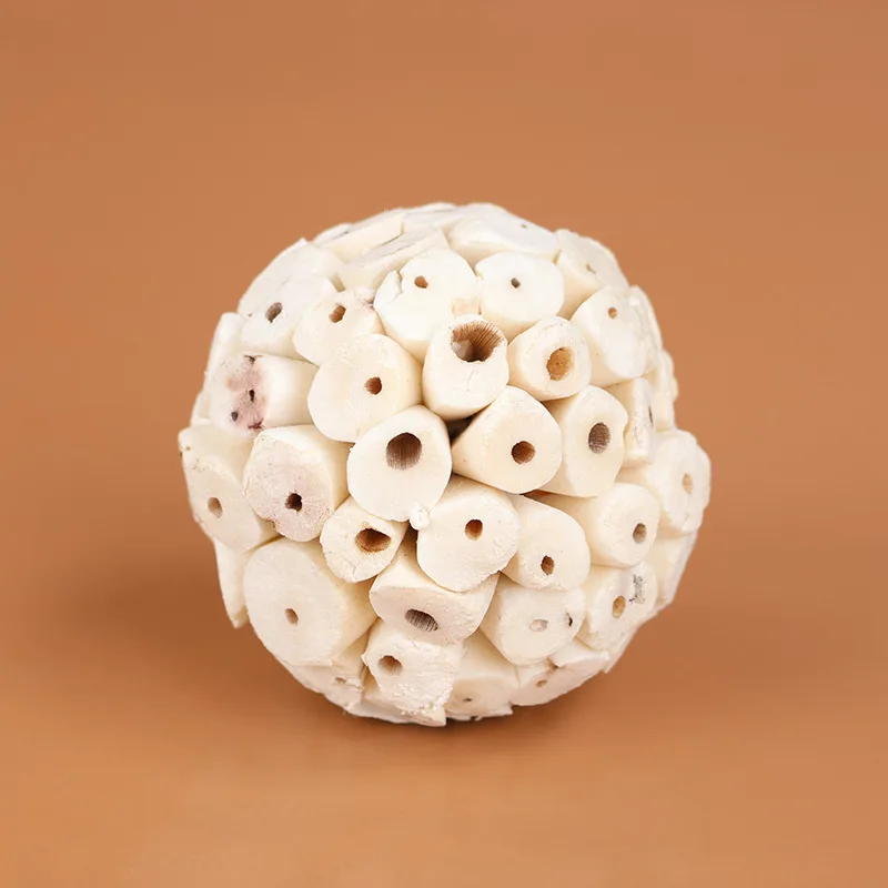 1 unidad de juguetes para masticar pájaros de 6cm/2,36 pulgadas, bolas Sola naturales, juguete de forrajeo suave para loros, loros, periquitos, Finch, guacamayo - imagen 5