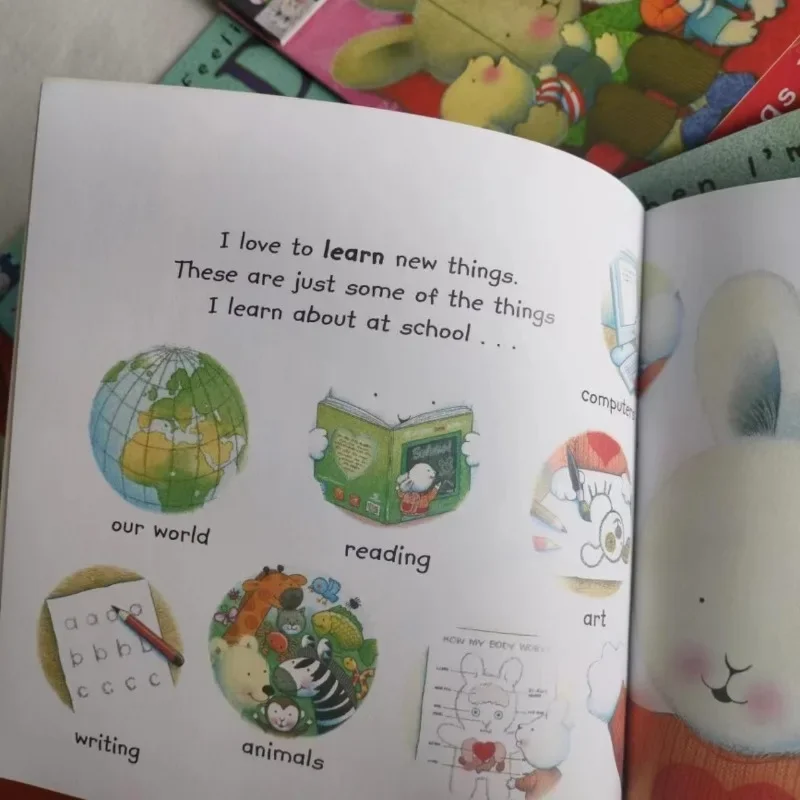 Libro de lectura de cuentos de conejo peludo, libro de gestión de emociones reguladas, inglés, 18 libros por set - imagen 5