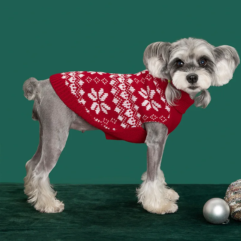 Nuevo suéter de punto navideño para gatos y perros, ropa navideña para mascotas, disfraz cálido de festival para animales pequeños, traje de fiesta de Navidad - imagen 4