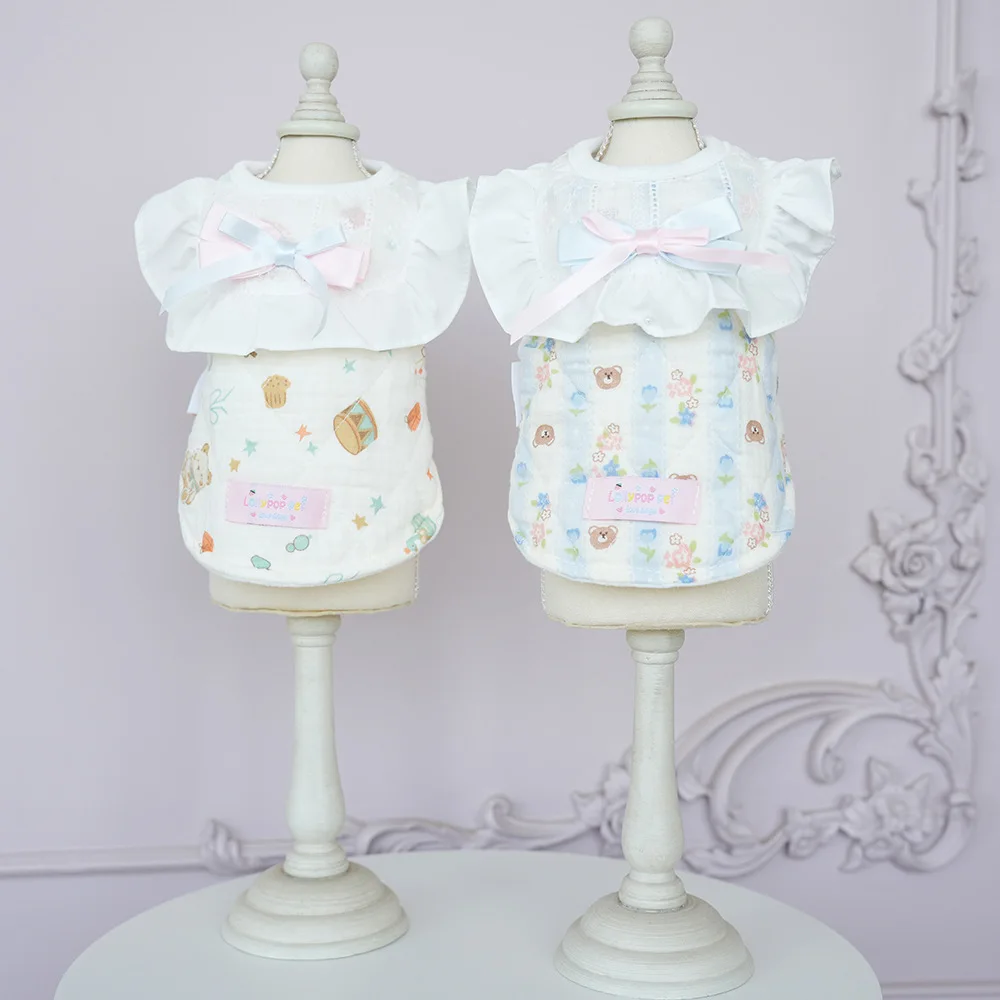 Vestido de princesa con lazo bonito para otoño/invierno, abrigo para perros pequeños, ropa para perros y gatos, ropa para perros pequeños y cachorros - imagen 5