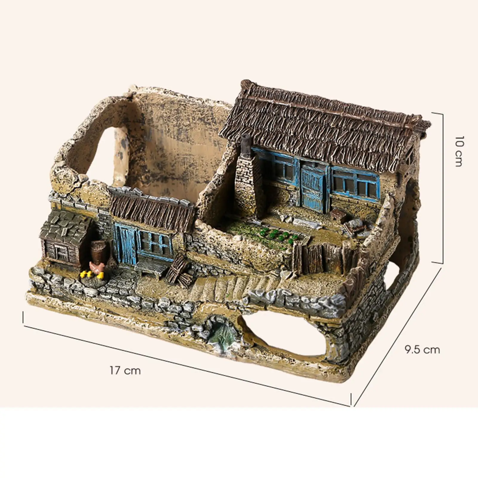 Aquarium Hideaway for Betta Fish, Resin Shelter Figurine for Turtles And Reptiles