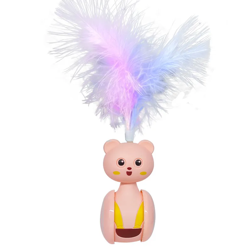 Juguete para gatos con vaso autoequilibrado con bola giratoria y pluma, varita interactiva para juegos, entrenamiento y ejercicio en interiores - imagen 4