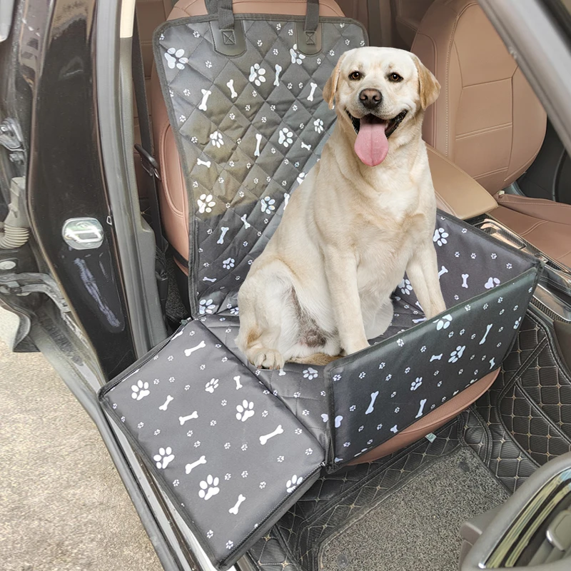 Funda de asiento de coche con estampado para mascotas, bolsa de transporte para gatos y cachorros, hamaca plegable de viaje, cesta impermeable para perros - imagen 2