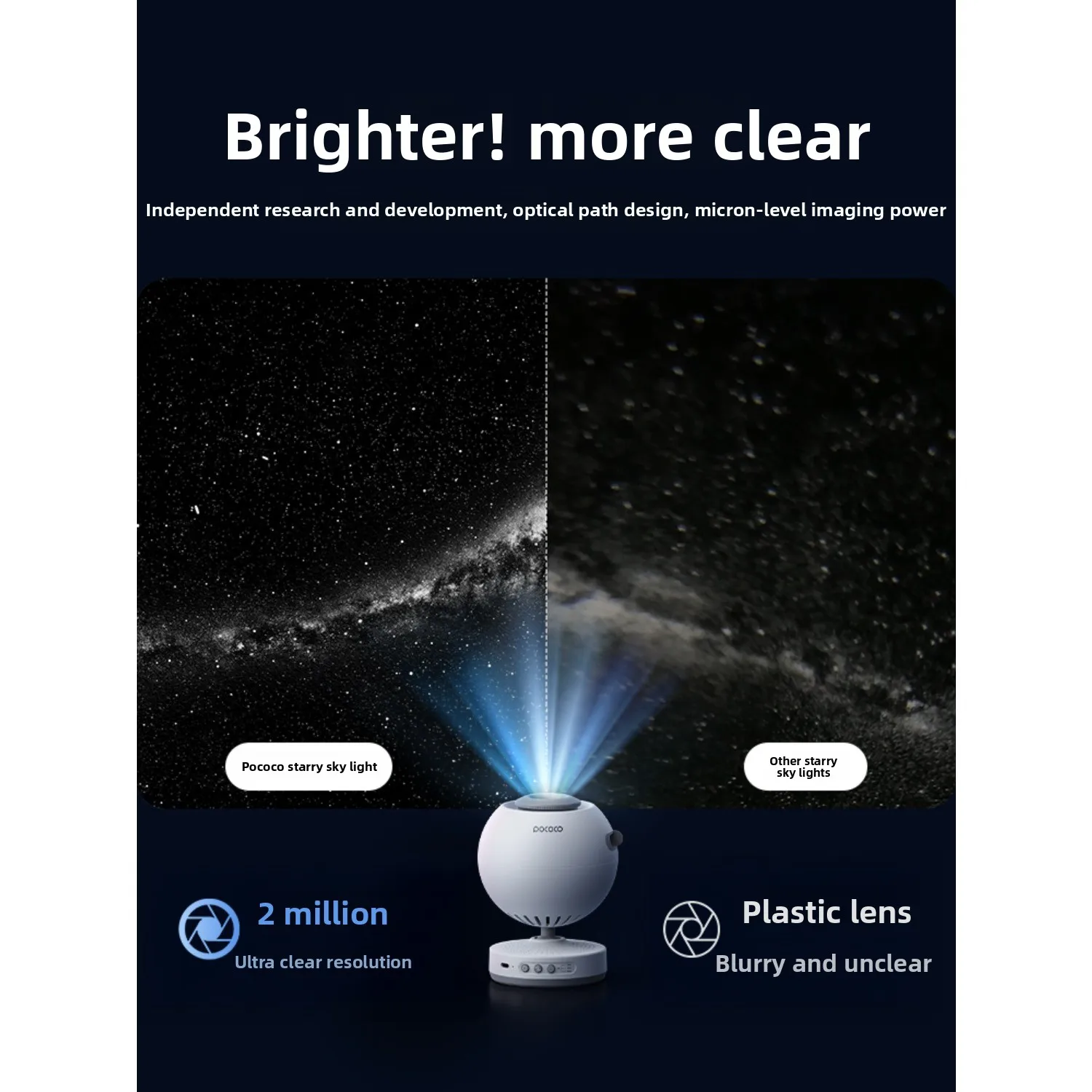 POCOCO Proyector de galaxia Proyector de luz de galaxia Proyector de estrellas Lámpara de luz nocturna con luz suave de alta definición para niños - imagen 4