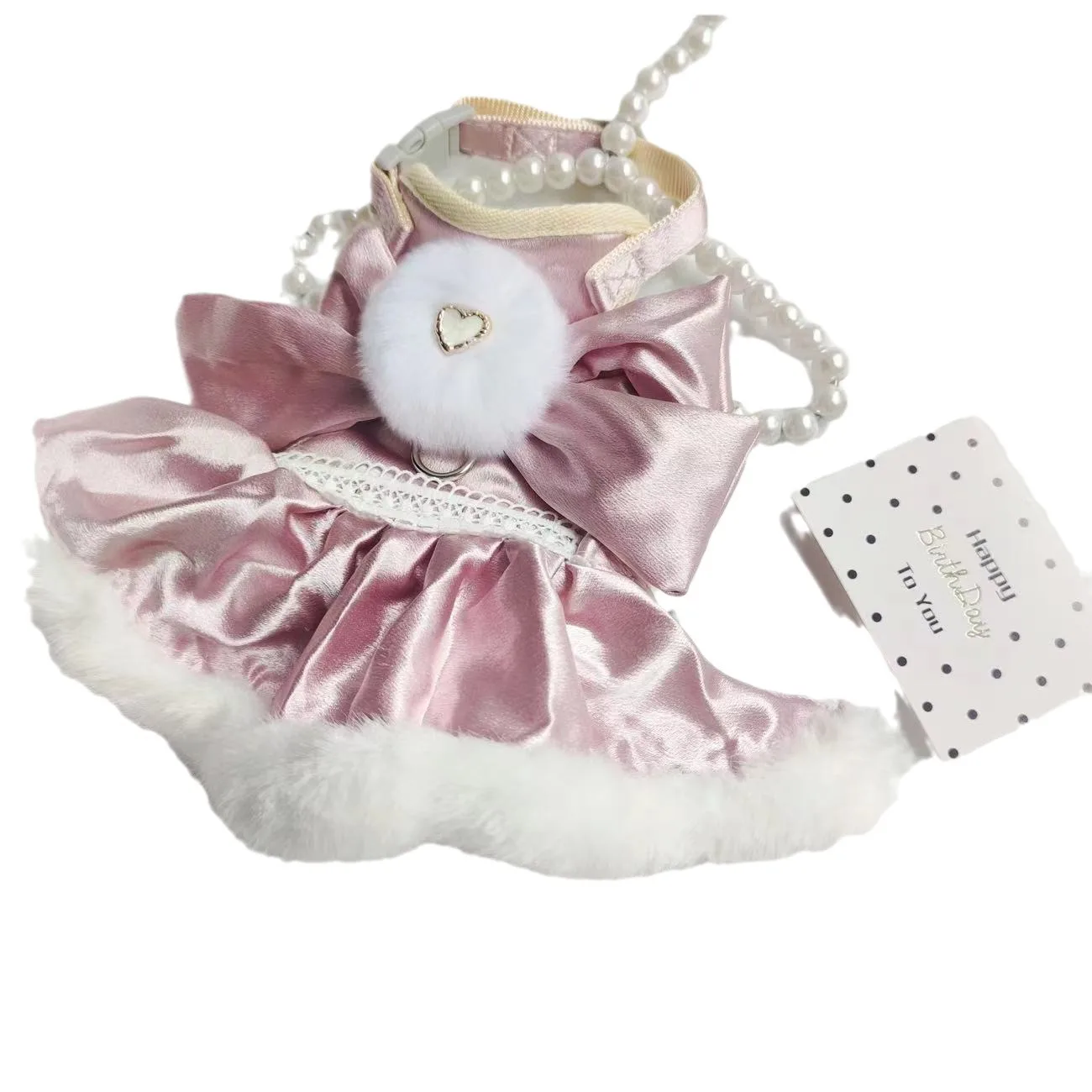 Correa de rebabas para mascotas, vestido de princesa de hadas Universal para gatos y perros, arnés de pecho para caminar, correa trasera, otoño, invierno, navidad - imagen 5