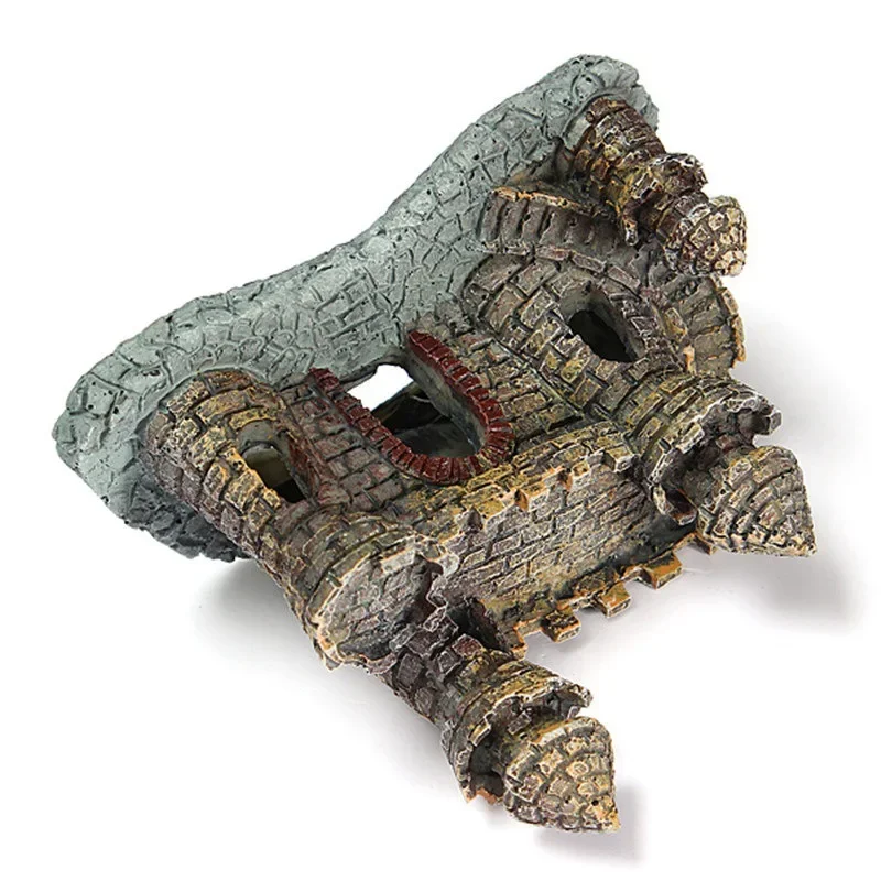 Castillo de resina para acuario, decoraciones para pecera, adornos de torre de castillo, accesorios de decoración para acuario - imagen 5