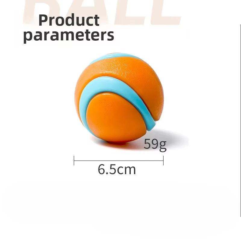 Pelota de juguete para perros de 6,5 cm, duradera, resistente a masticar, juguete de entrenamiento interactivo con luz chirriante hecho de goma TPR - imagen 5