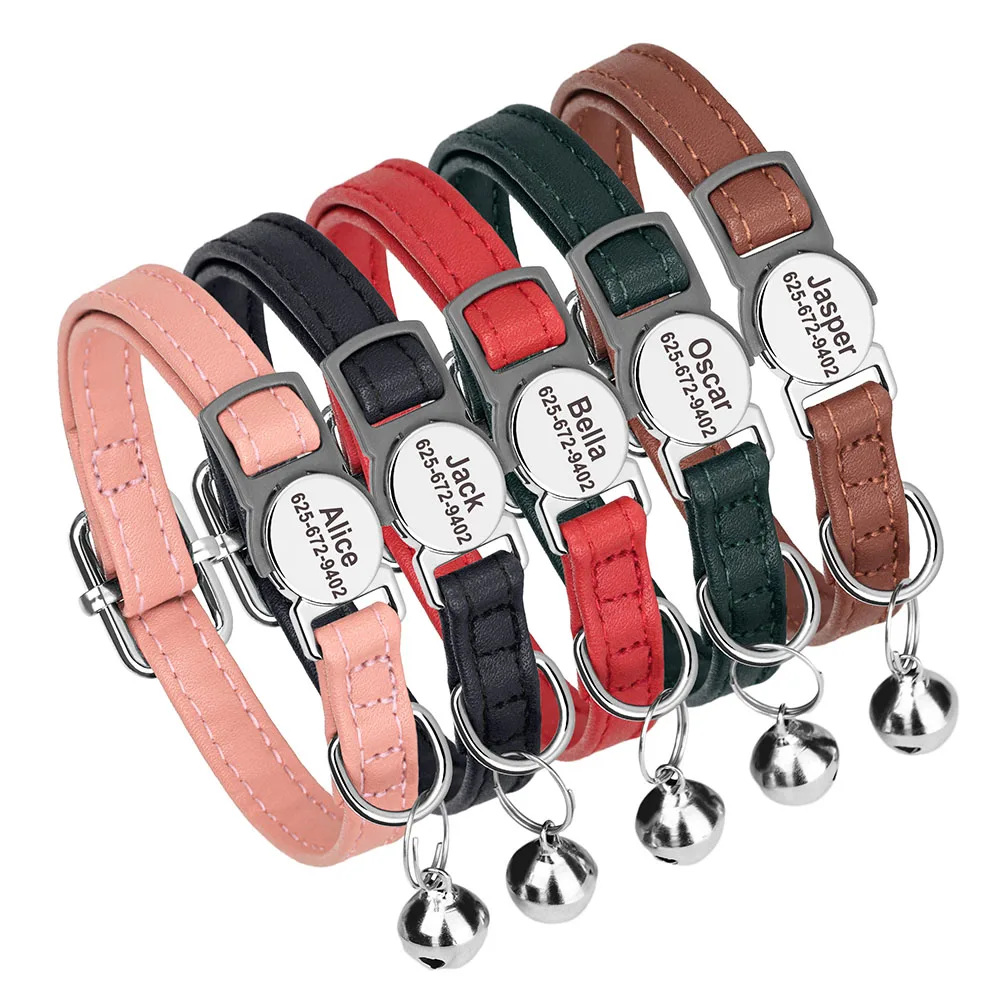 Collar personalizado para gatos y perros con placa grabada gratis