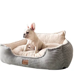 Cama nido térmica de pana para gatos – Suave y lavable