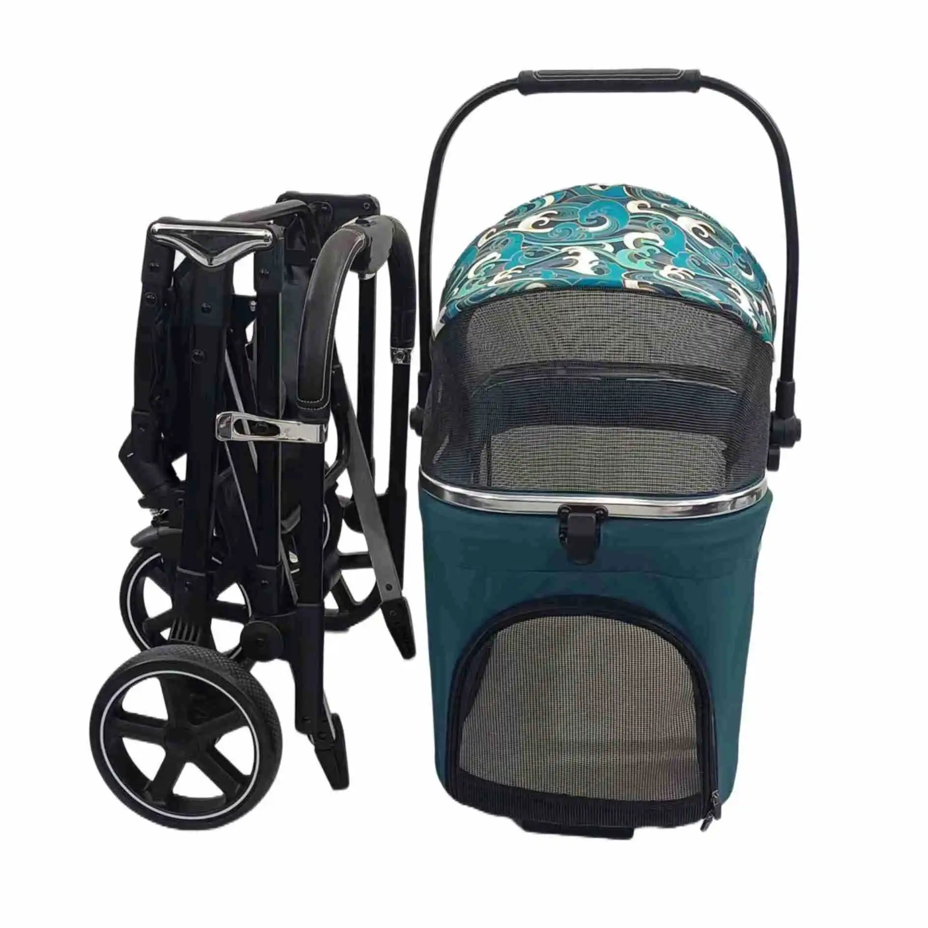 Cochecitos para mascotas para perros grandes y medianos, bolsa Universal para gatos, cochecitos grandes plegables y desmontables, productos para mascotas - imagen 5