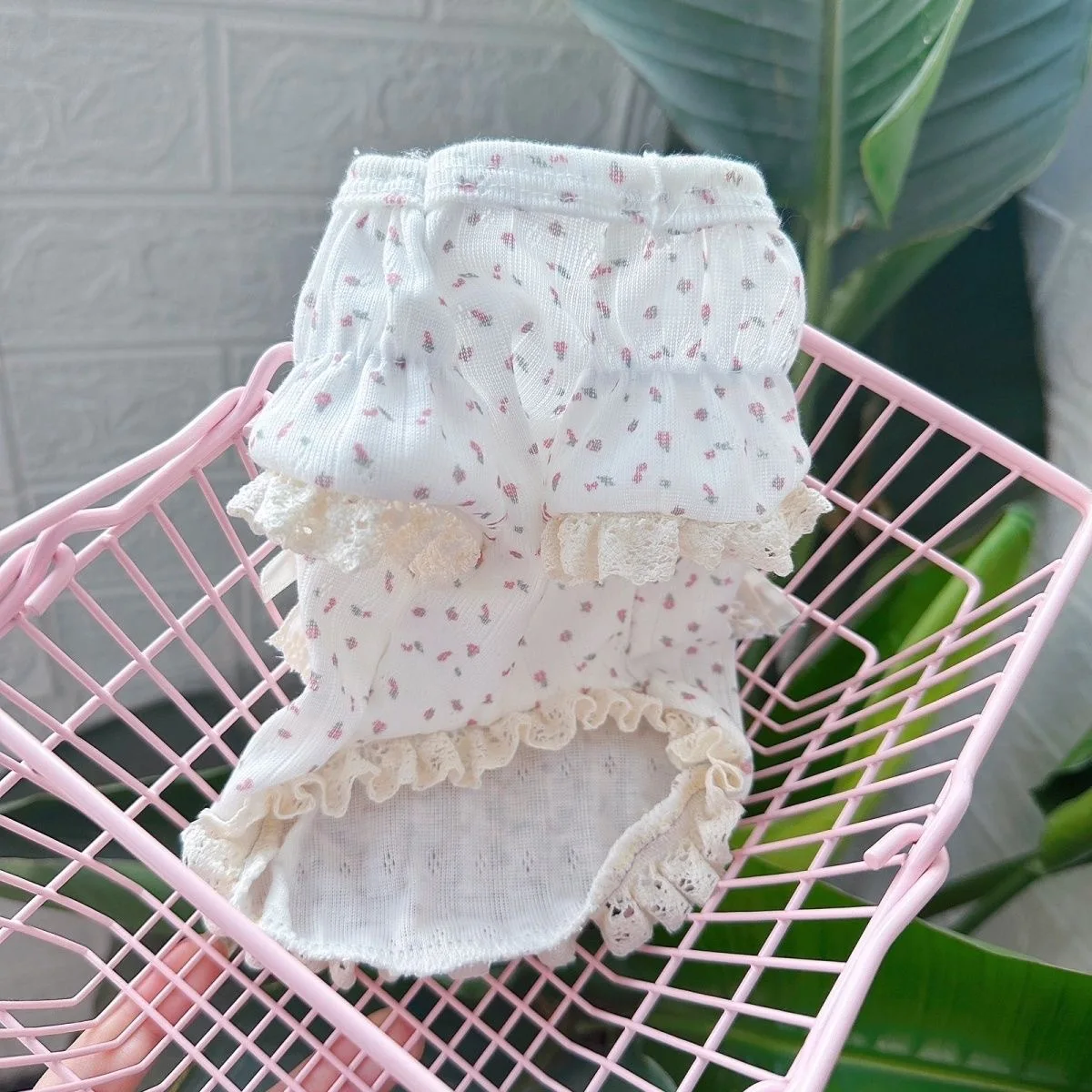 Pet primavera/verano Floral hogar mangas cortas suave y cómodo cachorro Yorkshire gato arco chaleco ropa para cachorros - imagen 2