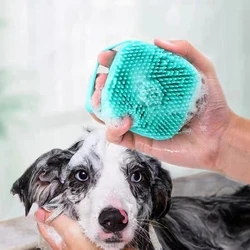 Cepillo de silicona para baño y masaje de gatos y perros